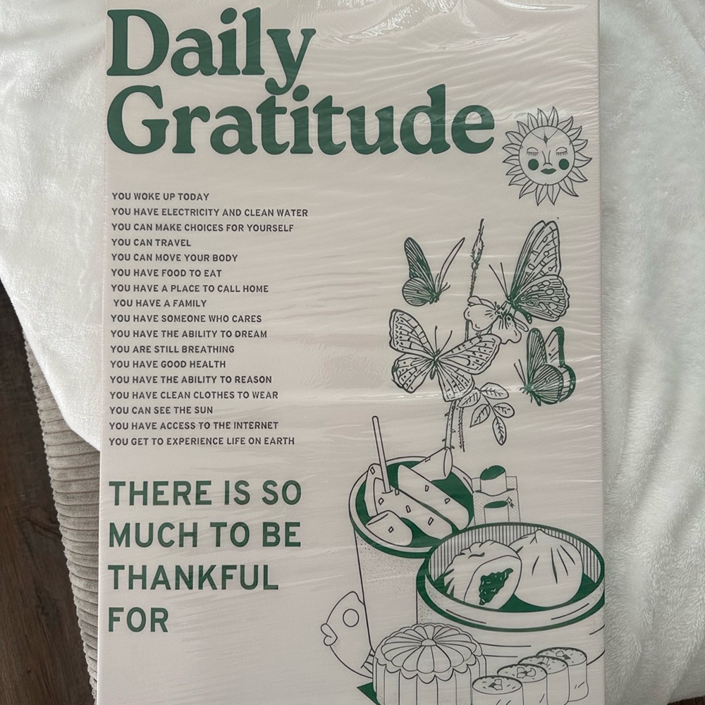 Green Gratitude Canvas wall art